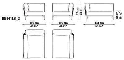B&B Italia Outdoor Садовый диван из ткани Ribes sun-id-1376014 - Вид №8