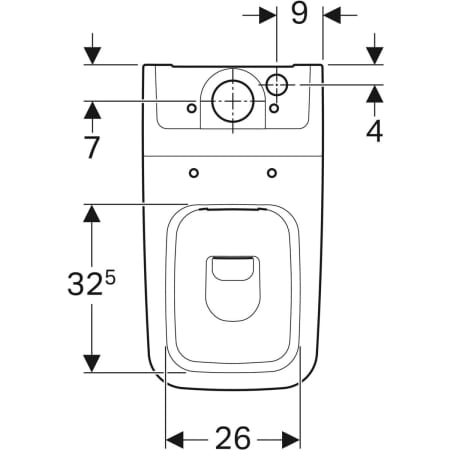 200930000 Напольный унитаз Geberit iCon Square для смывного бачка наружного монтажа, безободковый, закрытая форма, Rimfree Geberit  - Вид №2