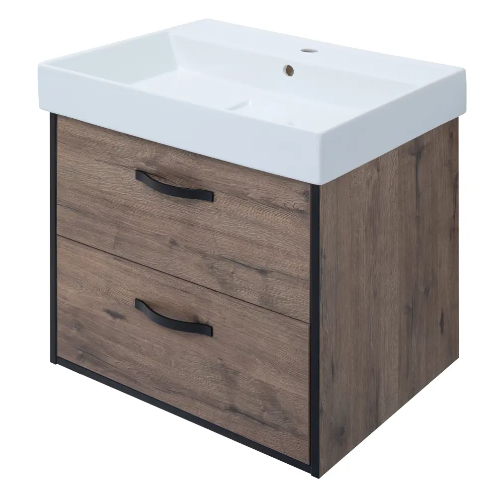 Aquanet Инди Вилис - подвесная тумба под раковину 65 см дуб веллингтон 83075748 STLM-0038891 - Вид №5