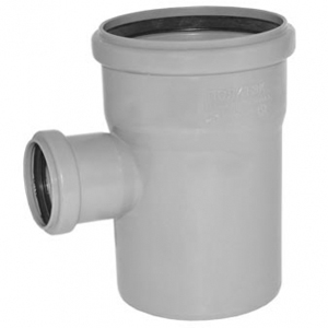 Тройник канализационный ПВХ Д110х50мм 90 градусов Политек 6276 - Вид №1