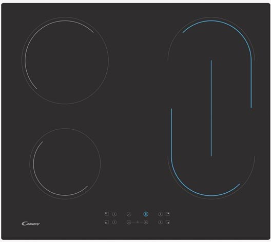 CH64BVT Электрическая, стеклокерамическая электрическая варочная панель шириной 60 см. 4 hi light зоны нагрева. цветная графика зон расширения. 1 зона расширения: bridge (мост). "автоматика закипания". таймер. индикация остаточного тепла. 10 ступеней нагр Santreyd 
