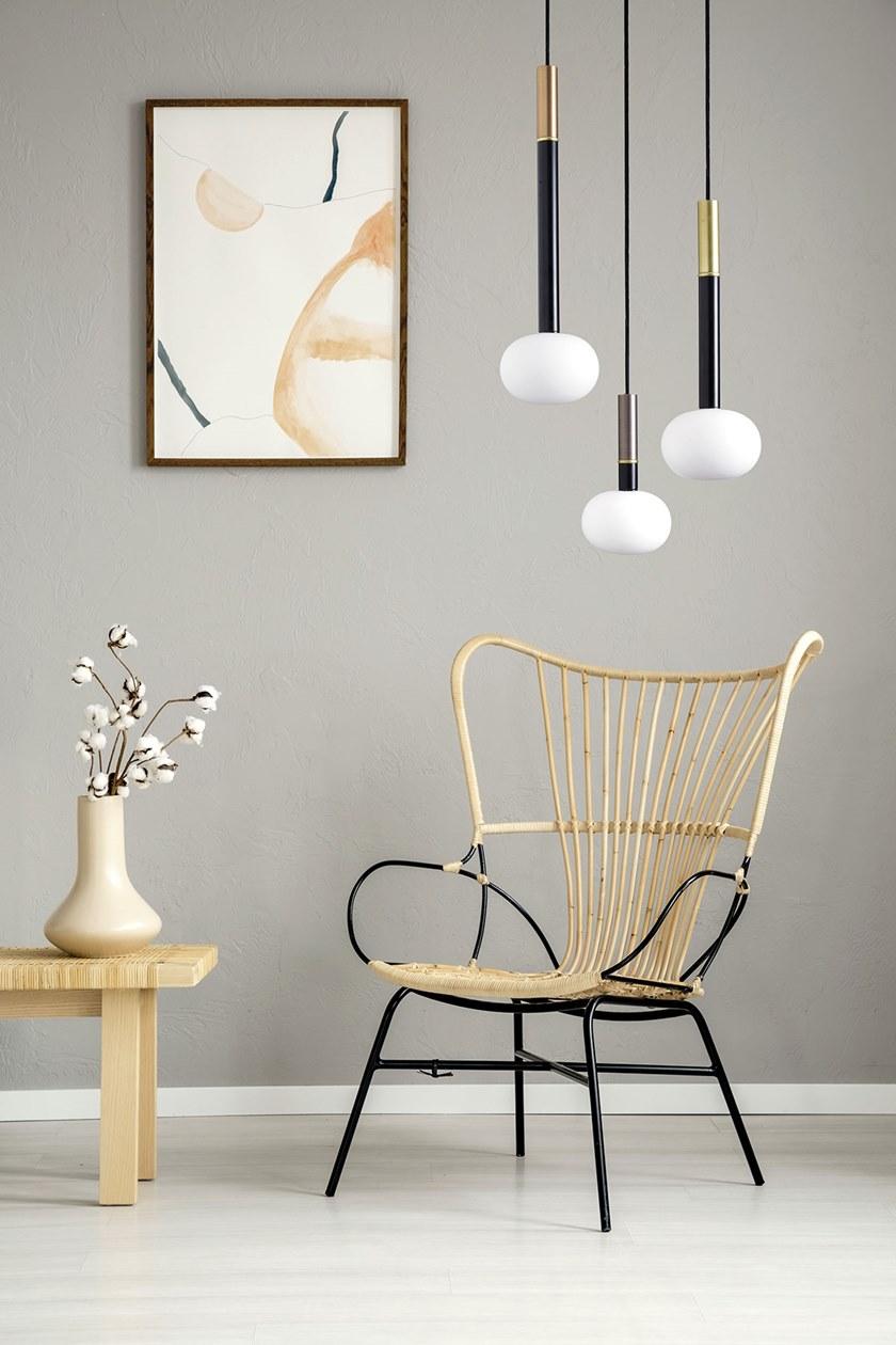 Miloox Подвесной светильник из металла и опалового стекла Mose 1744.231 - Вид №1