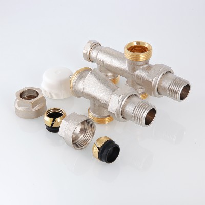 VT.225K.N.E04050 Регулирующий узел для подключения радиатора (комплект) Valtec 1/2" х 50% х 3/4 евроконус  - Вид №1