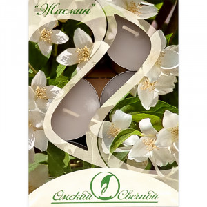 001823 Cвечи в гильзе ароматические 1.6 x 3.8 см 12 г 6 шт. Жасмин Омский Свечной