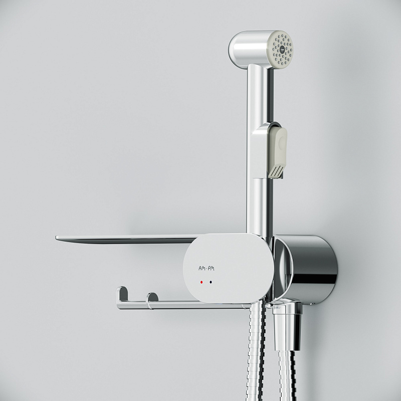 F0202600 гигиенический набор со смесителем для душа с полкой хром шт. AM.PM Like - Вид №2