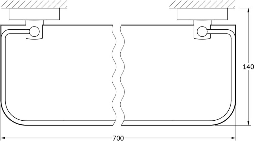 LUX 017 Полка с держателями 70 cm FBS Luxia - Вид №1