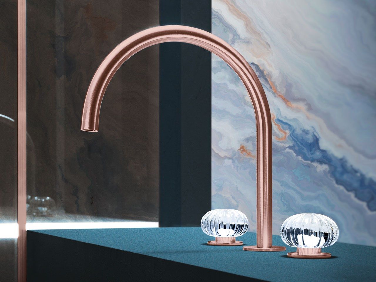 Смеситель для раковины с 3 отверстиями из нержавеющей стали без слива Radomonte Dorin ARCH-00107570