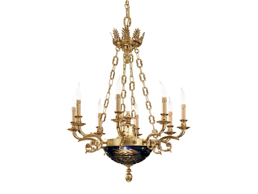 Градиентная золотая люстра с синим Кристаллом Possoni Illuminazione Noemi ARCH-00140392