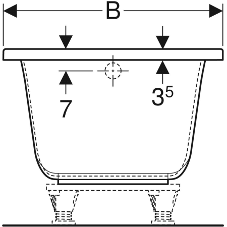 554.301.01.1 Прямоугольная ванна Geberit Renova Plan Geberit  - Вид №4