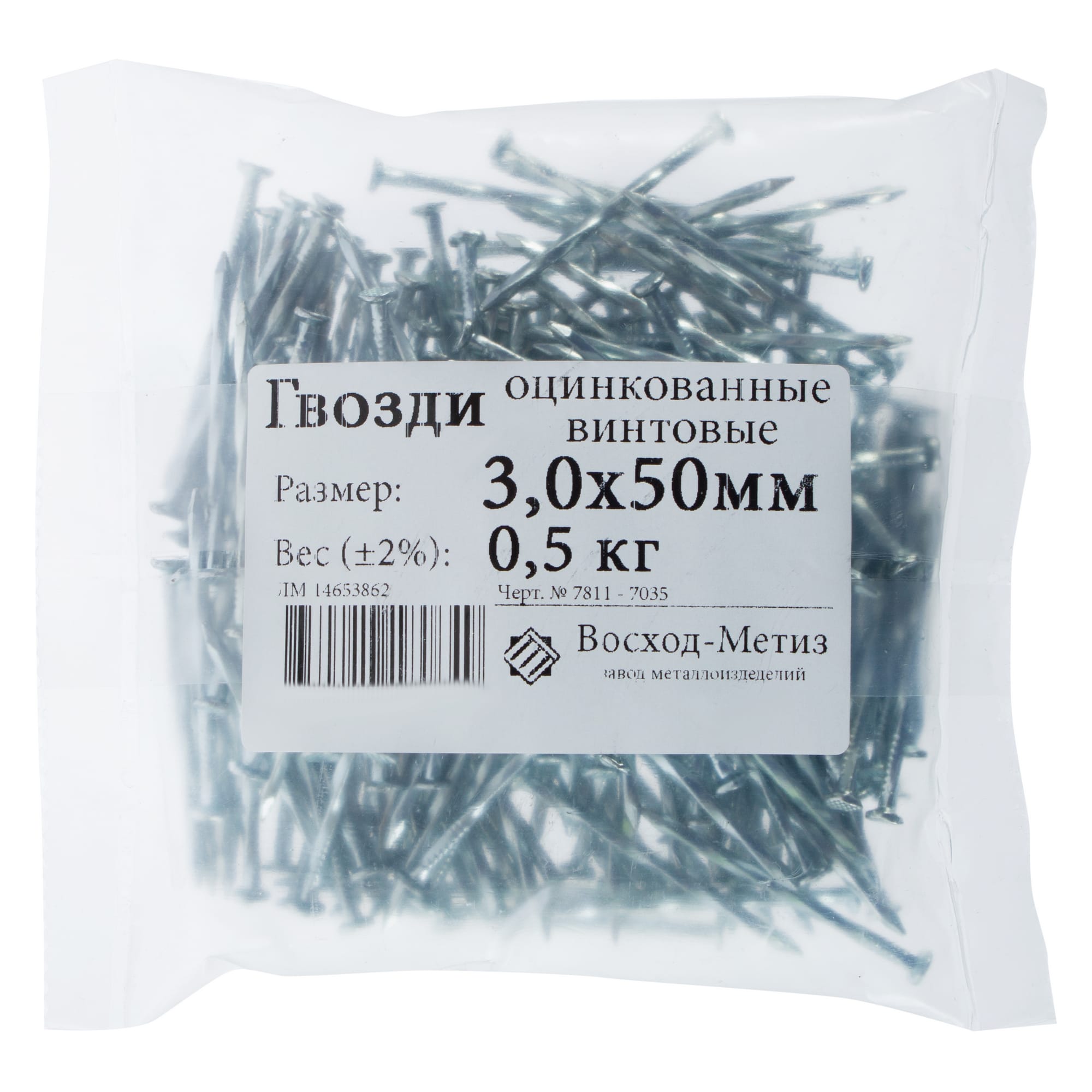 14653862 Гвозди винтовые 3.0х50 мм, 0.5 кг Santreyd  - Вид №1