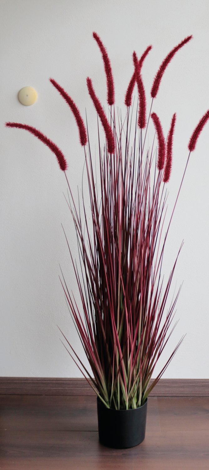 4869 498 a3 Искусственный пучок травы 'Chinese fountain grass' в горшке, 120 см, бордово-зеленый H-andreas  - Вид №1