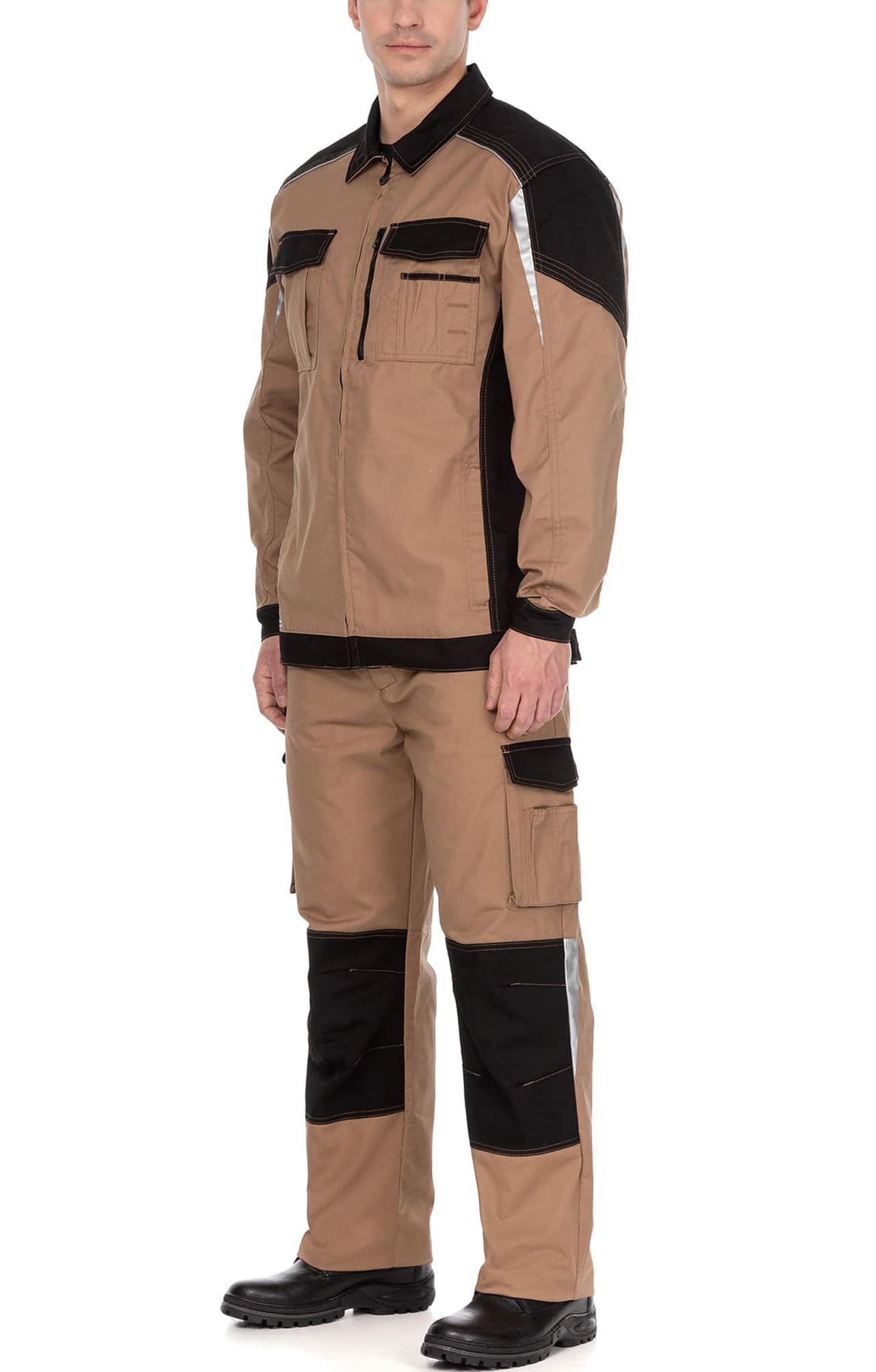 70067 Костюм  NEW бежевый с черным STATUS  Летняя спецодежда  размер 52-54/182-188  - Вид №12