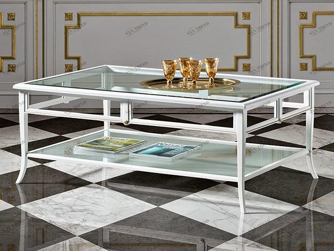 Prestige Журнальный столик из дерева и стекла с журнальной стойкой Capricci Cvf010