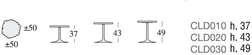 edra Журнальный столик с металлическим основанием и столешницей из алебастра  Cld010/020/030  - Вид №11