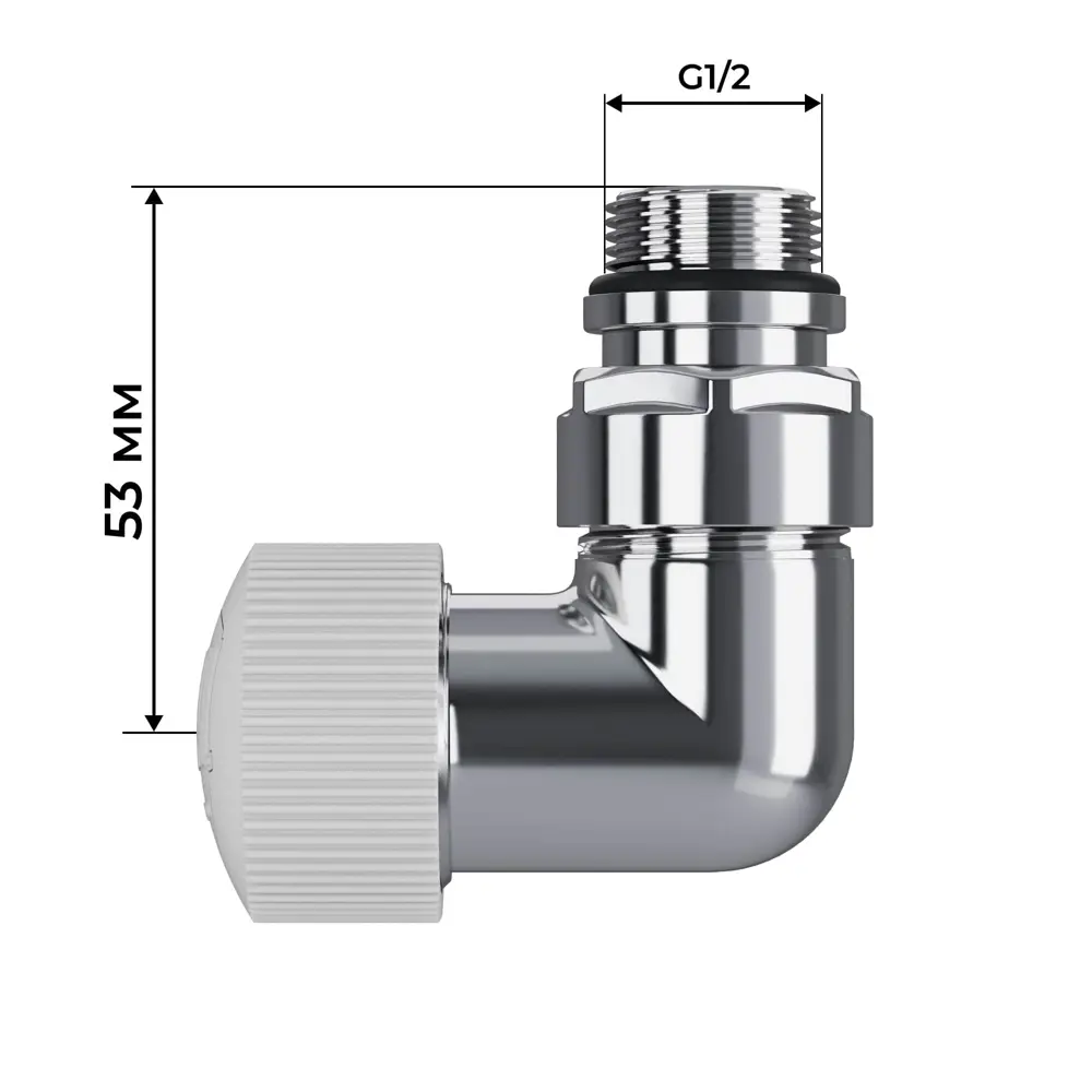 Термостатический комплект для радиатора трехосевой Royal Thermo Design Pro 1/2" латунь цвет хром 89423323 STLM-2088802  - Вид №4