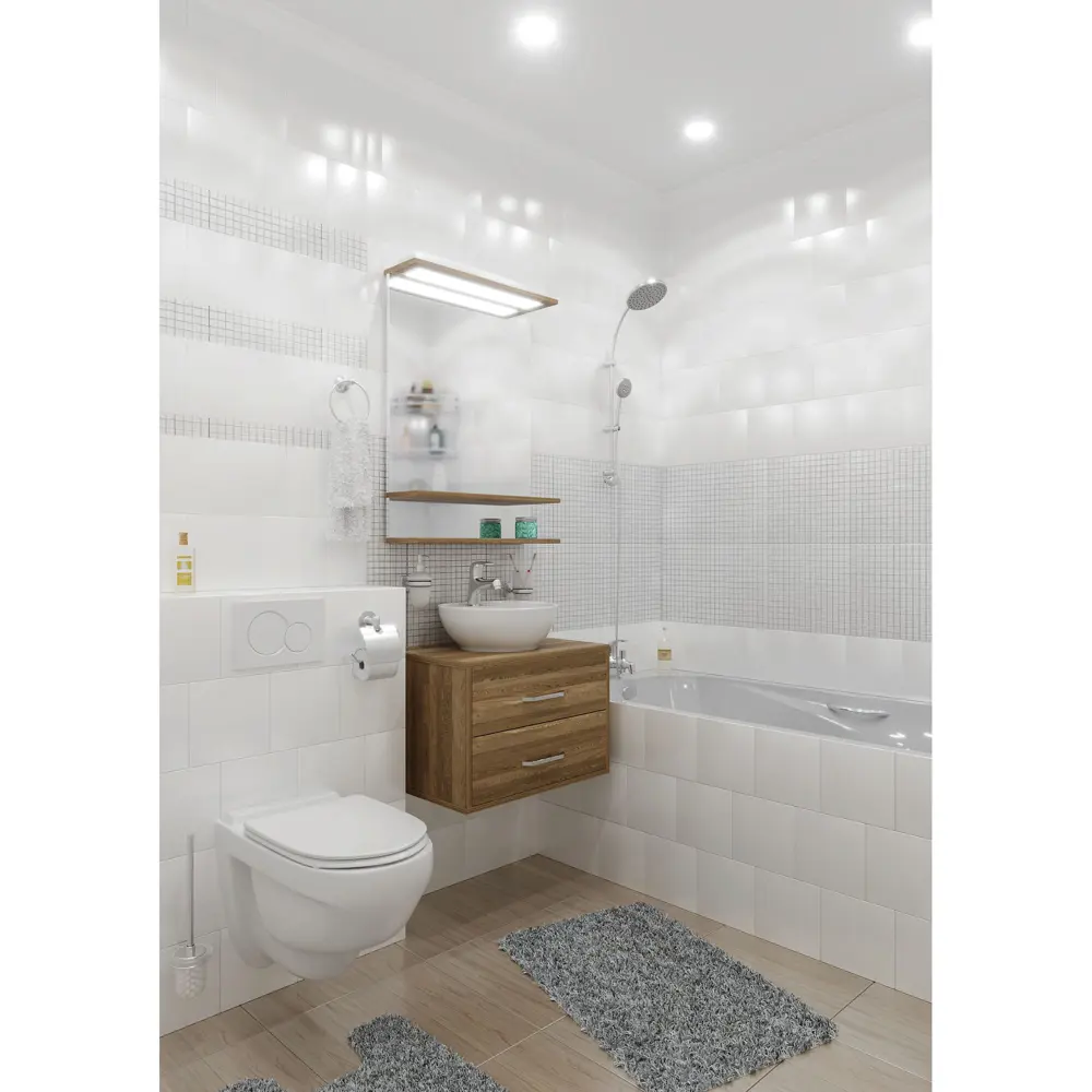 Стеклянная мозаика Kreaforta белая глянцевая 32.7×32.7 см 89400882 STLM-1572025 - Вид №8