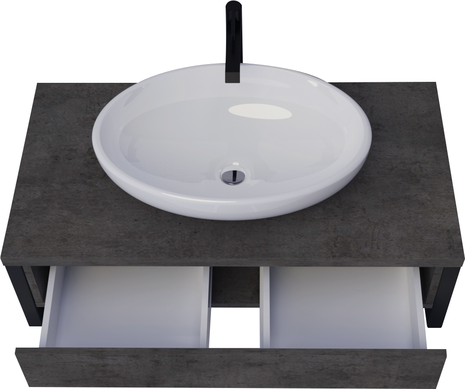 У85850 Тумба GRUNGE LOFT 100П 1в.я Бетон темно-серый 1 Marka GRUNGE LOFT 