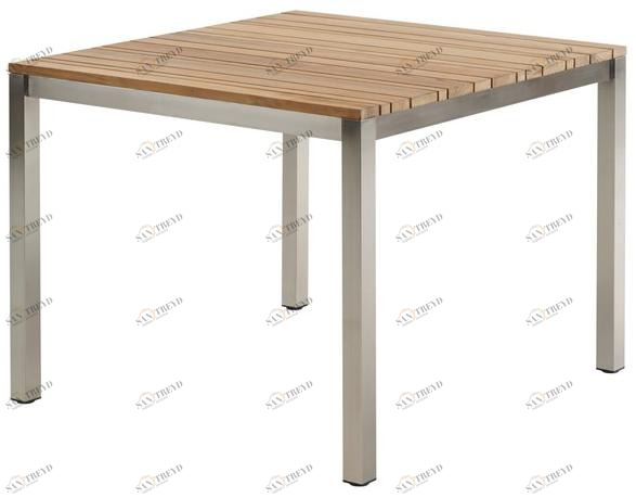 solpuri Квадратный садовый стол из нержавеющей стали и дерева Classic stainless steel sun-id-1445290