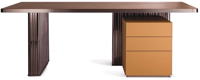 Paolo Castelli Прямоугольный стол с ящиками из кожи и металла Nettuno sun-id-1415157 - Вид №1