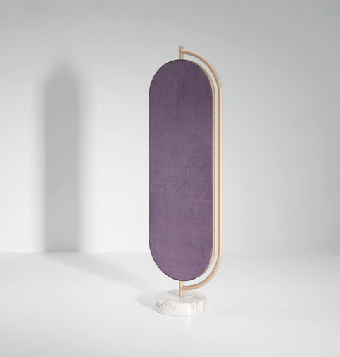 Secolo Giove Напольное вращающееся зеркало с мраморной основой  Standard, сатинированная сталь, отделка тканью Standard  - Вид №1