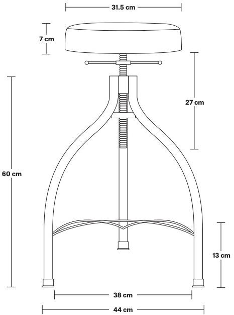Industville Регулируемый по высоте стул из железа и кожи  St-c-l  - Вид №4