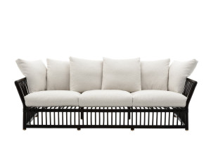 Садовый диван из ротанга и ткани