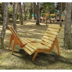 Шезлонг Punto design Aria 120х70х104 см сталь/дерево бежевый 84306184 STLM-2152786