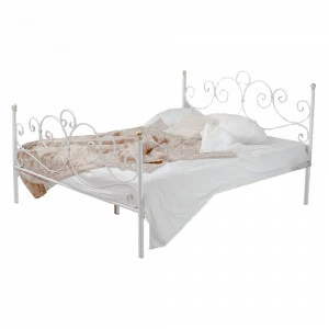 Кованая двуспальная кровать 180х200 с двумя спинками белая "Флоренция" FRANCESCO ROSSI ФЛОРЕНЦИЯ 134677 Белый