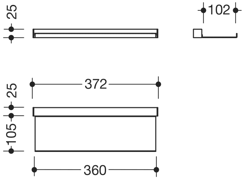 950.13.0030 Настенный профиль с полкой HEWI Waschtische  - Вид №1