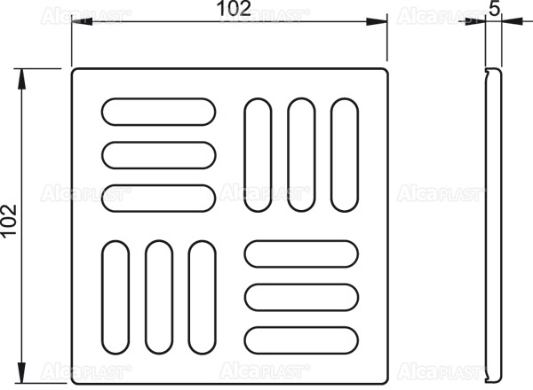 Pешетка 102×102 мм нержавеющая сталь ALCAPLAST MPV004 - Вид №1