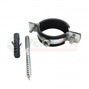 45WR-90-M Valfex Хомут оцинкованный с резиновым уплотнением (в комплекте шпилька М8*80 и дюбель) Россия