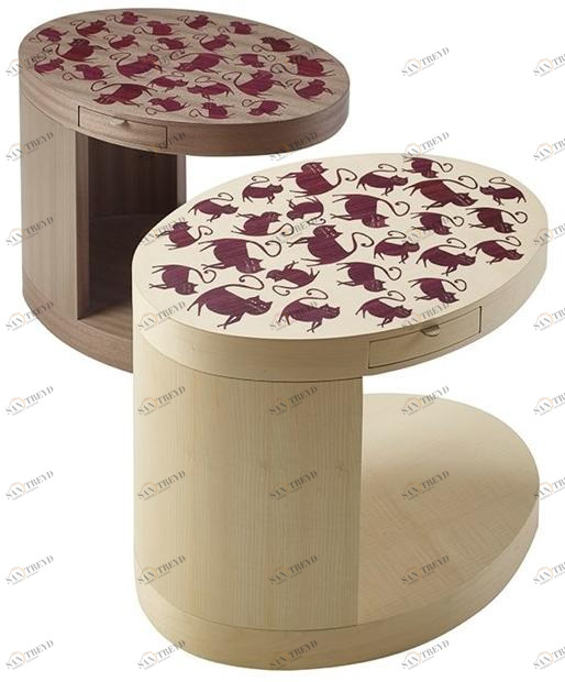 Promemoria Овальный столик из дерева Indigo tales sun-id-1482203