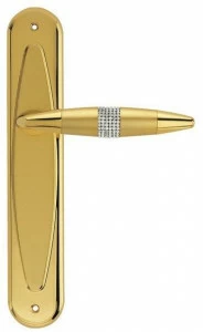 LINEA CALI' Ручка из хромированной латуни с кристаллами Swarovski® на пластине Havana mesh