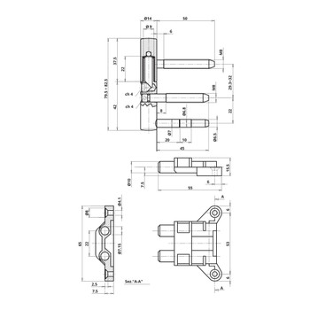 Otlav 491 14 петля регулируемая с опорой 8/50 LK01-100