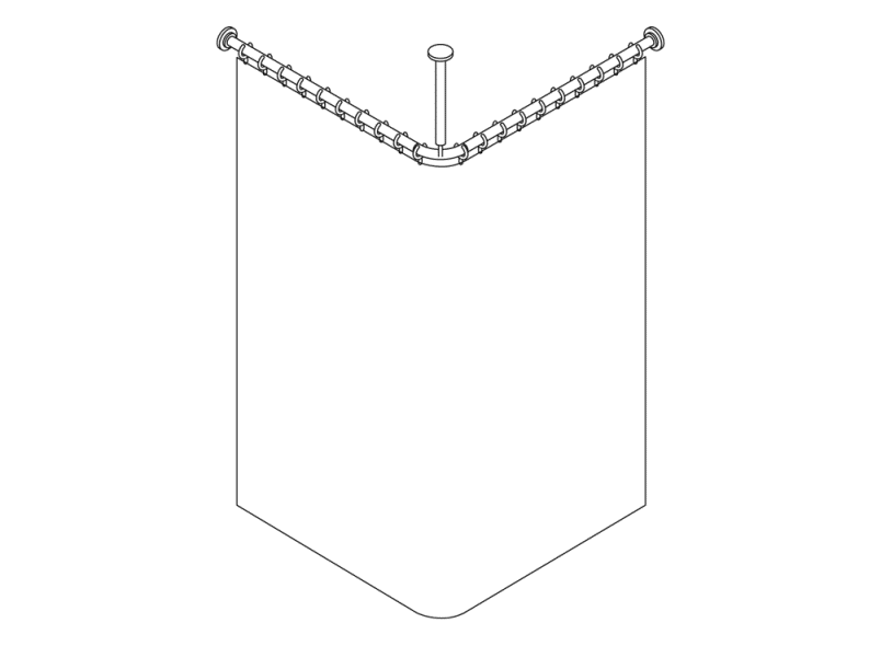 801.34B1062 Карниз с потолочным подвесом HEWI Edition matt | Polyamid 