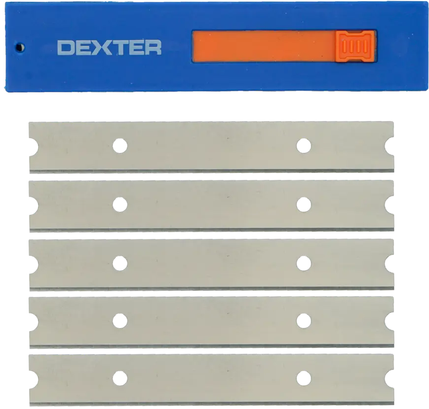 Лезвия Dexter для скребка 100 мм, 5 шт — профессиональная очистка поверхностей 83684274
