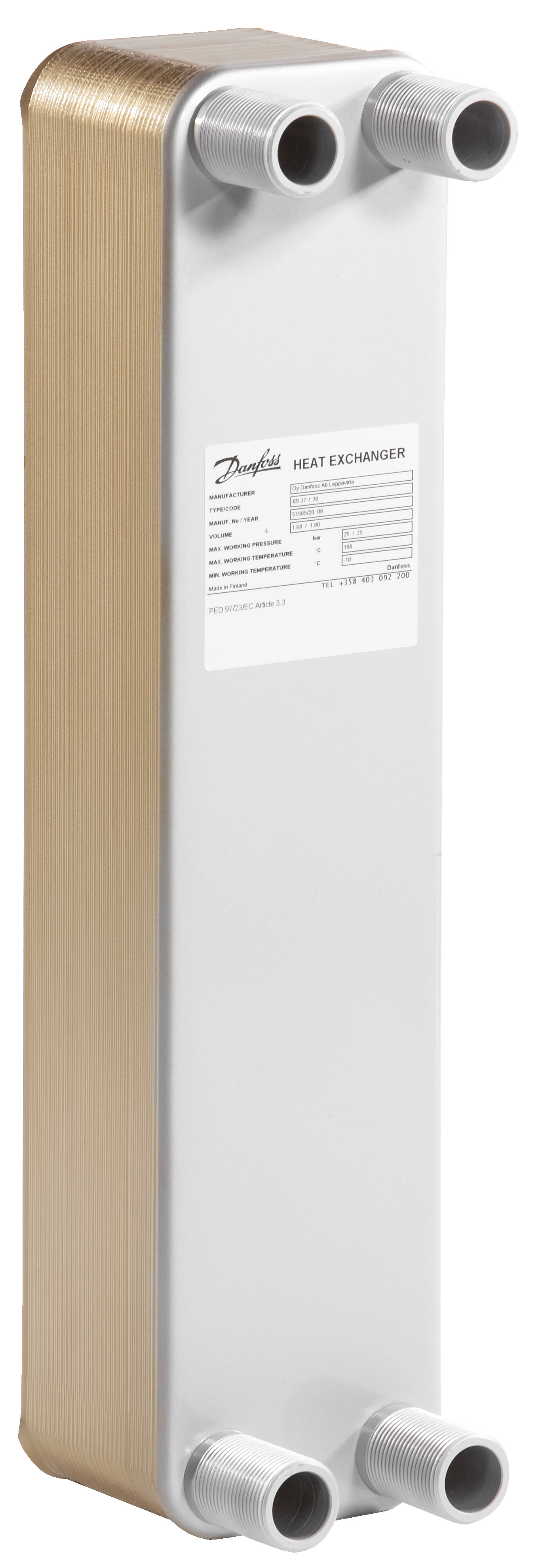 Danfoss Паяный пластинчатый теплообменник серии XB37 XB 37L-1 10 PN25 Паяный ТО 004H7270  - Вид №85