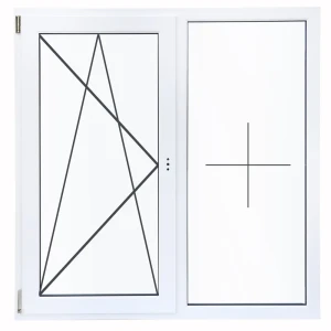 Окно пластиковое ПВХ Deceuninck двустворчатое 1410x1450мм (ВxШ) двуxкамерный стеклопакет белый/белый