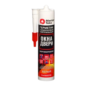 Герметик силиконовый нейтральный для окон и дверей Masterteks 280 мл цвет белый