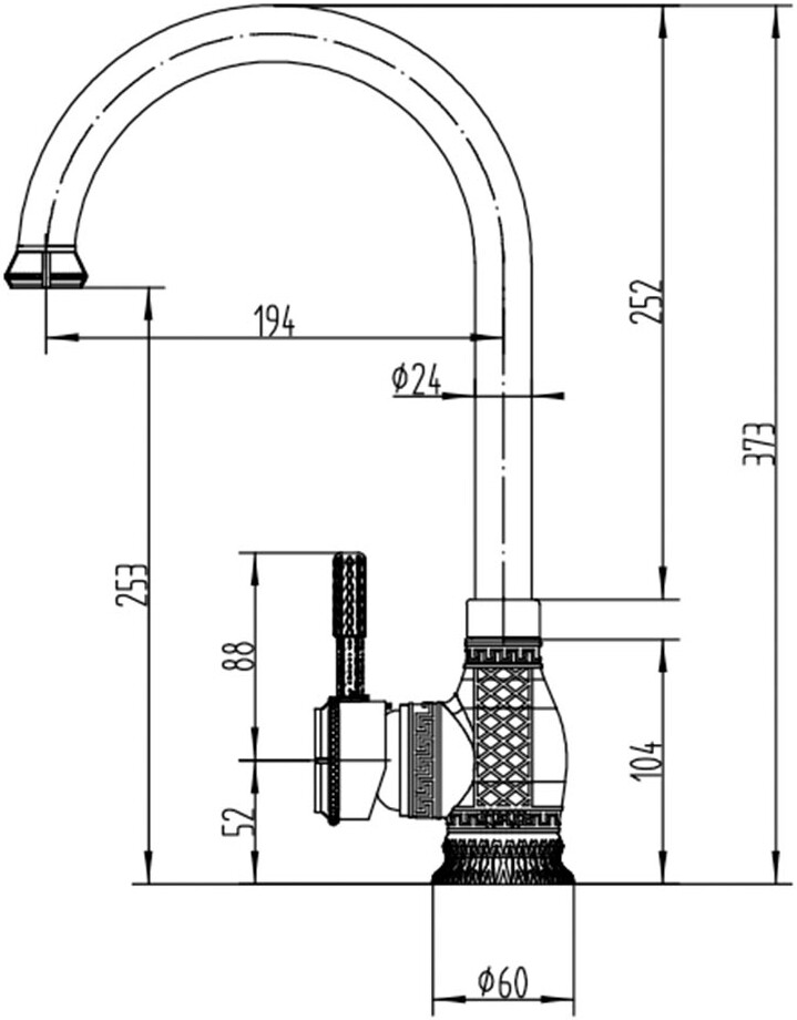 Смеситель ZorG Antic A 206K-BR для кухонной мойки, бронза - Вид №1