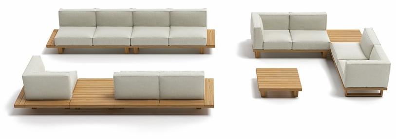 Atmosphera Модульный садовый диван из тика и ткани 9.zero sun-id-1429763 - Вид №2