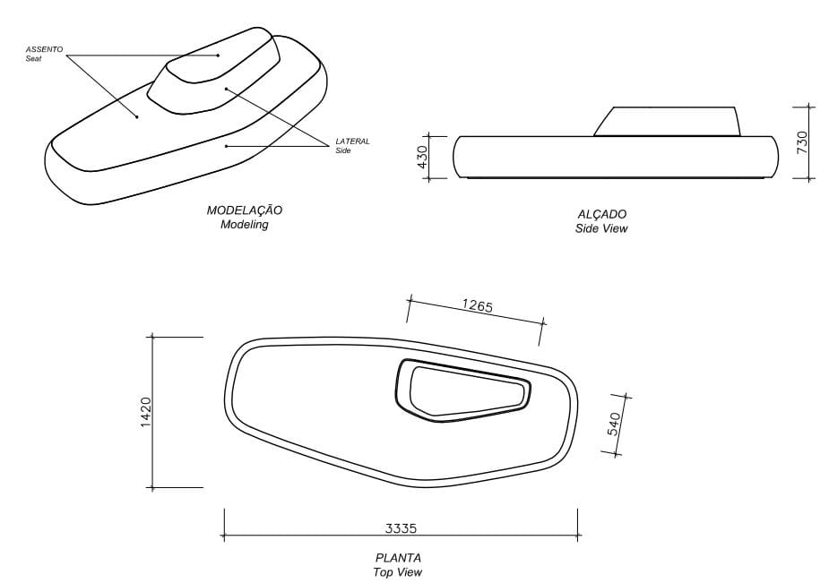 Бетонная скамья со спинкой amop Ameno ARCH-00136625 - Вид №2