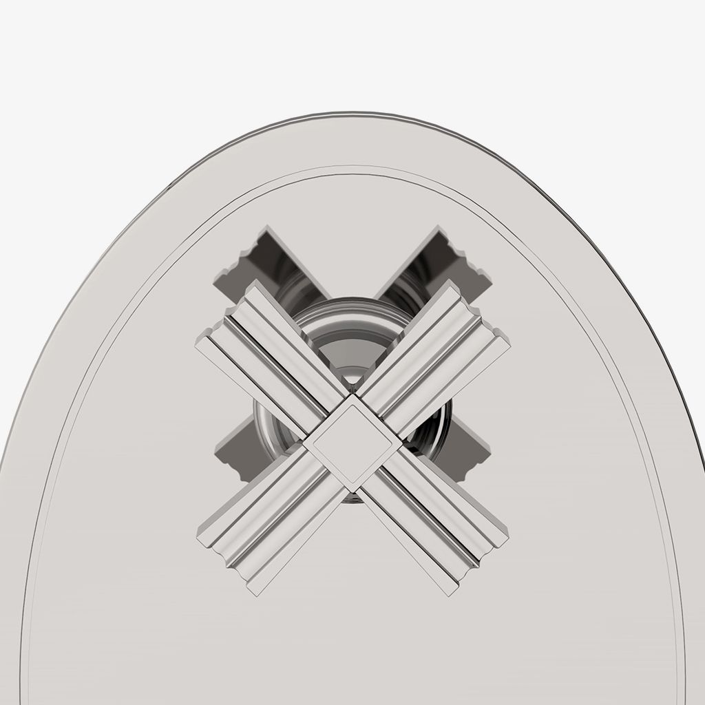 BDTH58 Термостатическая ручка с металлической ручкой Boulevard с металлической перекрестной ручкой Waterworks - Вид №1