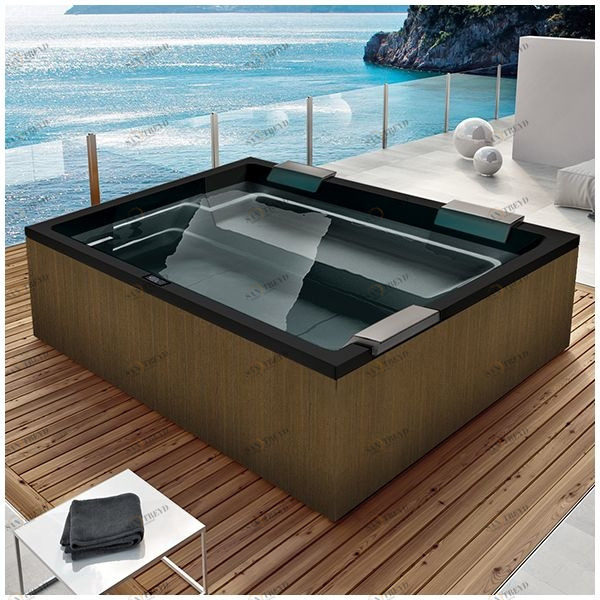 Бассейн Gruppo Treesse Rest SPA-V192H-PL-C прямоугольный spa с гидромассажем и нагревателем встроенный черный SPAV192HPLC