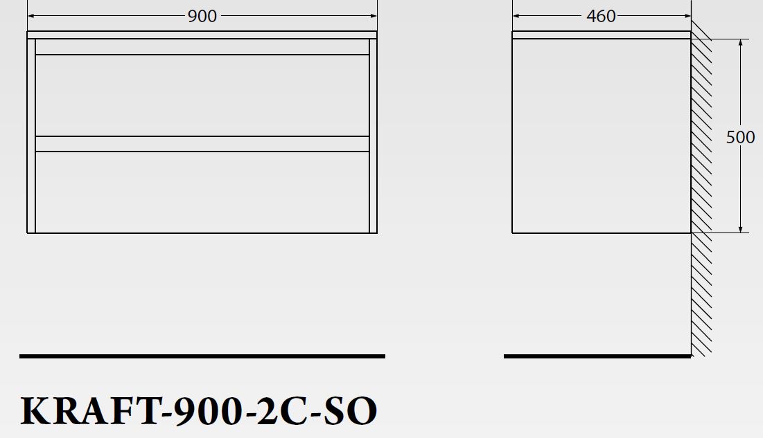Мебель для ванной BelBagno KRAFT-900-2C-SO-RNN  - Вид №1