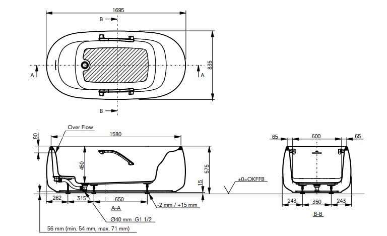 Овальная ванна в центре комнаты TOTO FLOATING ARCH-00002870 - Вид №4