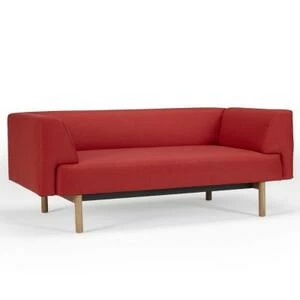 Диван-софа двухместный с мягкими подлокотниками Ebeltoft, лакированный дуб, красный