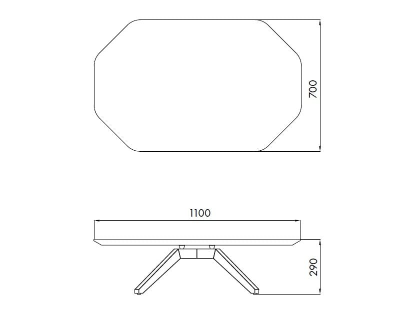 Низкий журнальный столик из шпона ALMA DESIGN X Table ARCH-00042652 - Вид №4