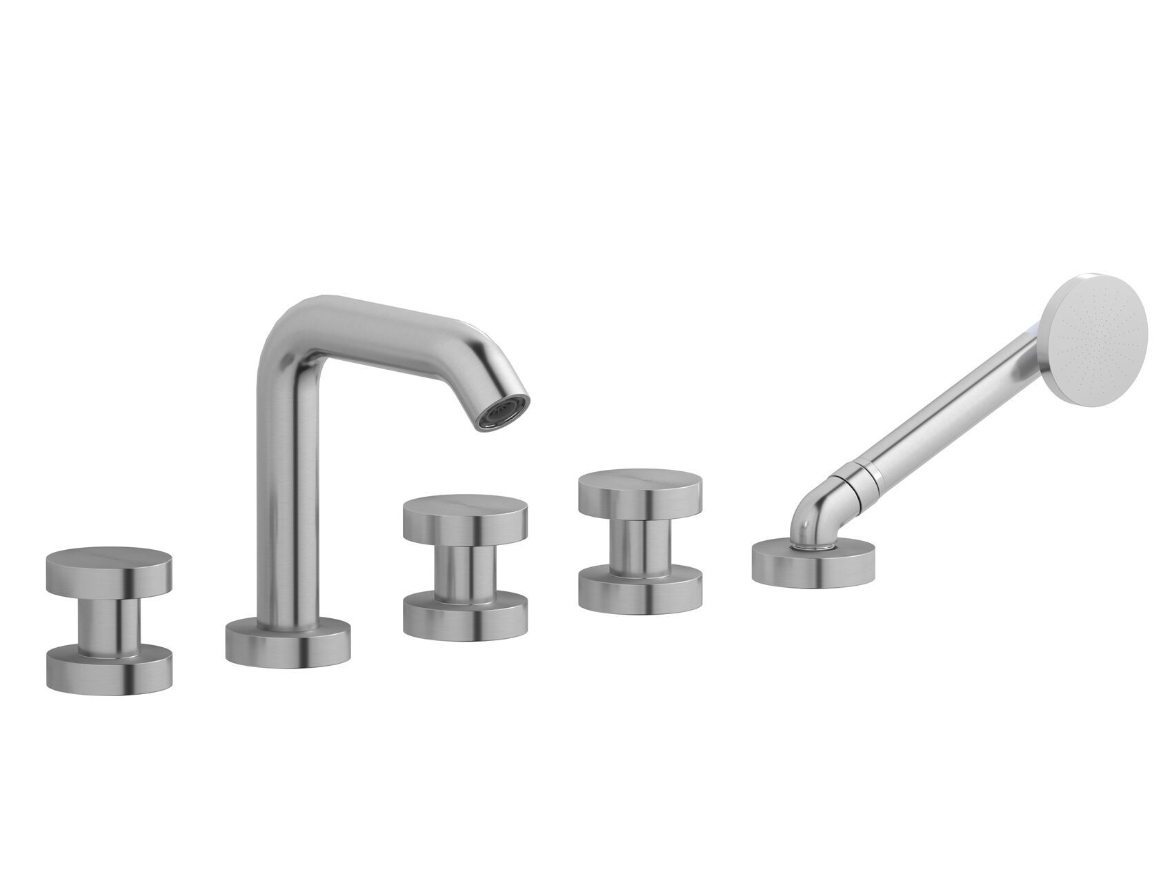 Смеситель для ванны с 5 отверстиями из нержавеющей стали с переключателем и ручным душем IB ARCH-00102144 - Вид №1