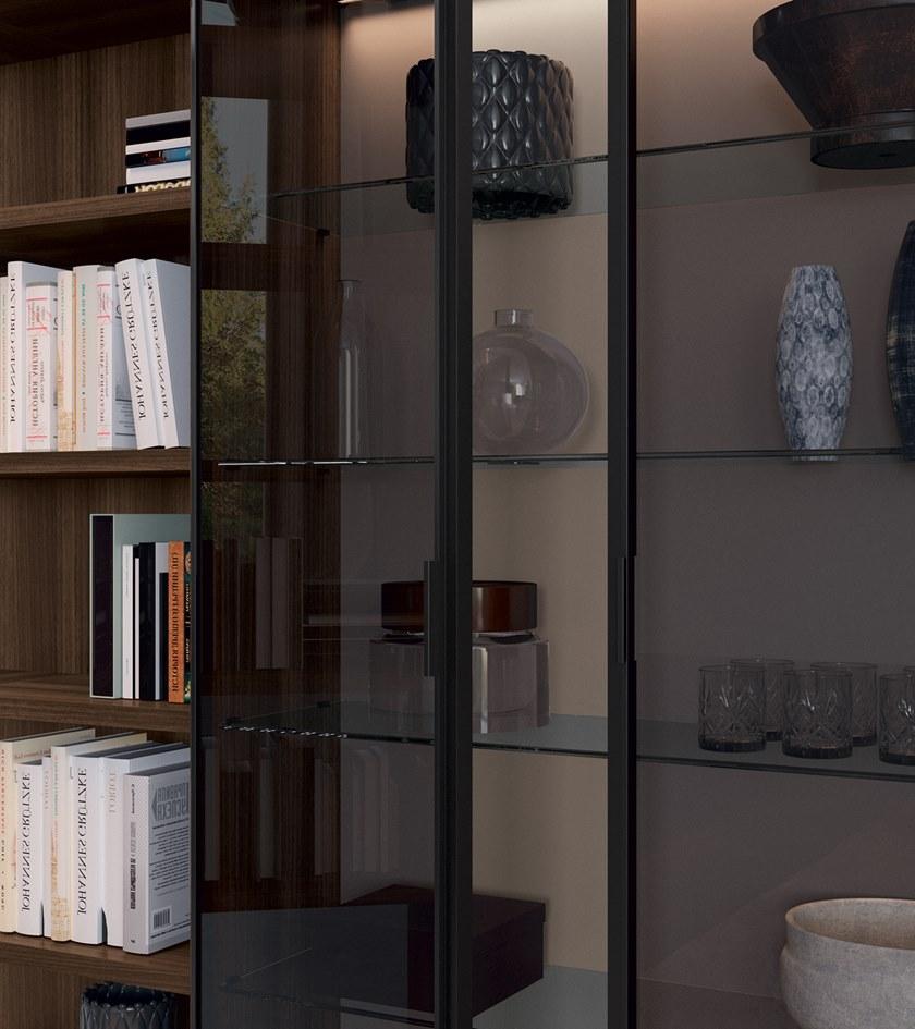 Febal Casa Книжный шкаф из дерева и стекла с подсветкой sun-id-1380408 - Вид №3